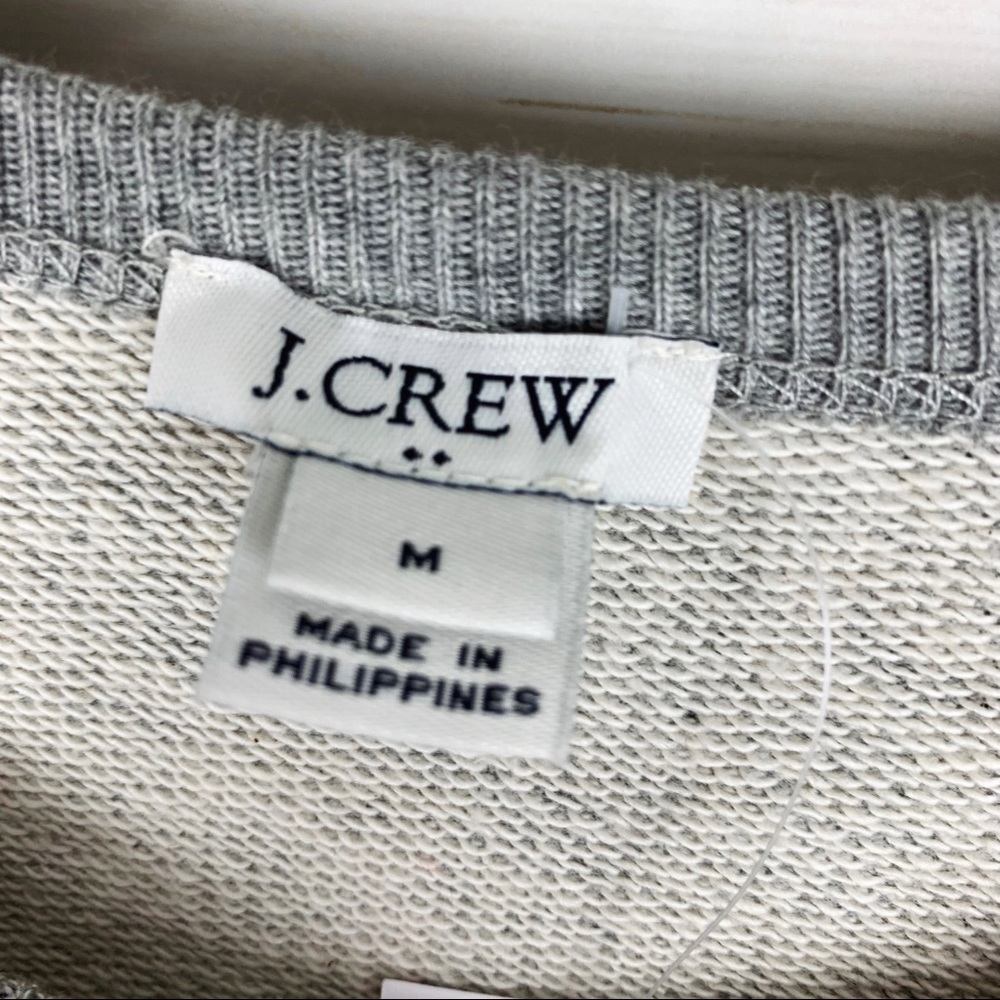 J. Crew Gray Pom Pom Sweatshirt Size Medium - Picture 13 of 14